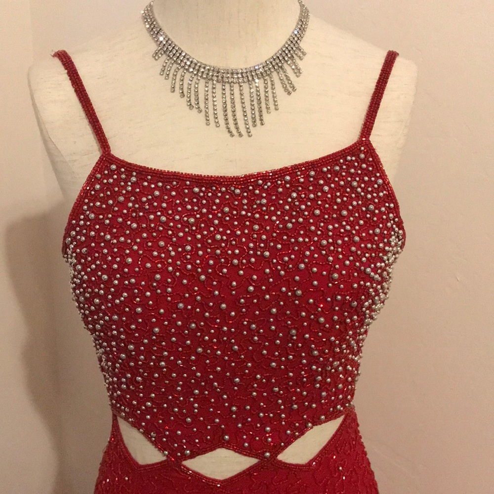 Scarlet Red Scala Style Evening Gown Or Prom Dress - image 1